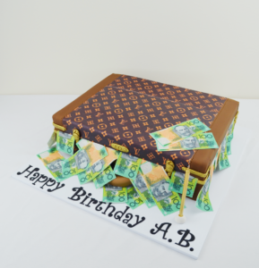 Lv cake Louis Vuitton briefcase cake birthday cake