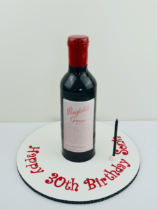 Penfolds wine bottle cake birthday cake