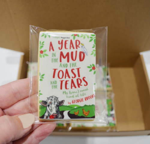 Rectangle branded cookies