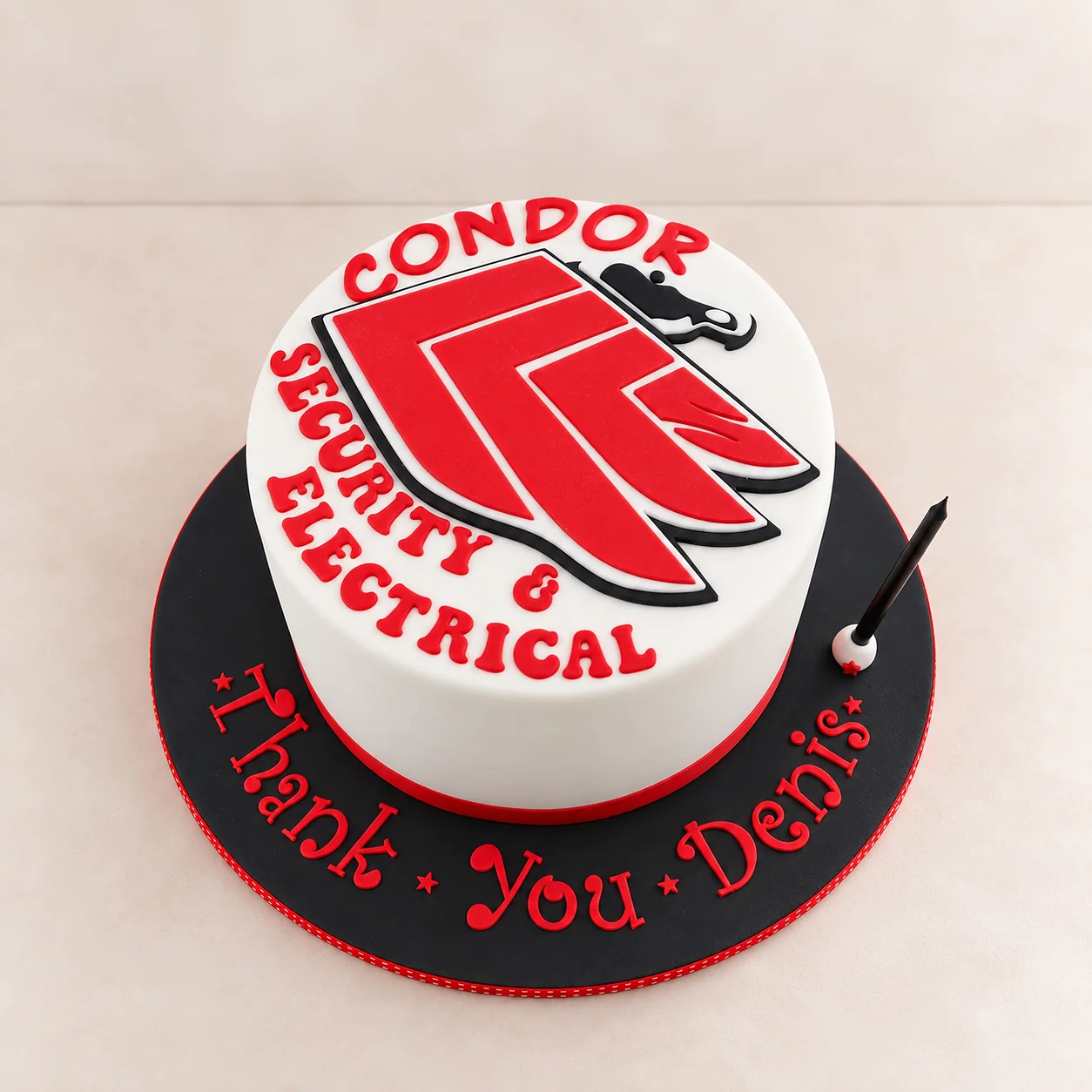 Condor Security branded cake