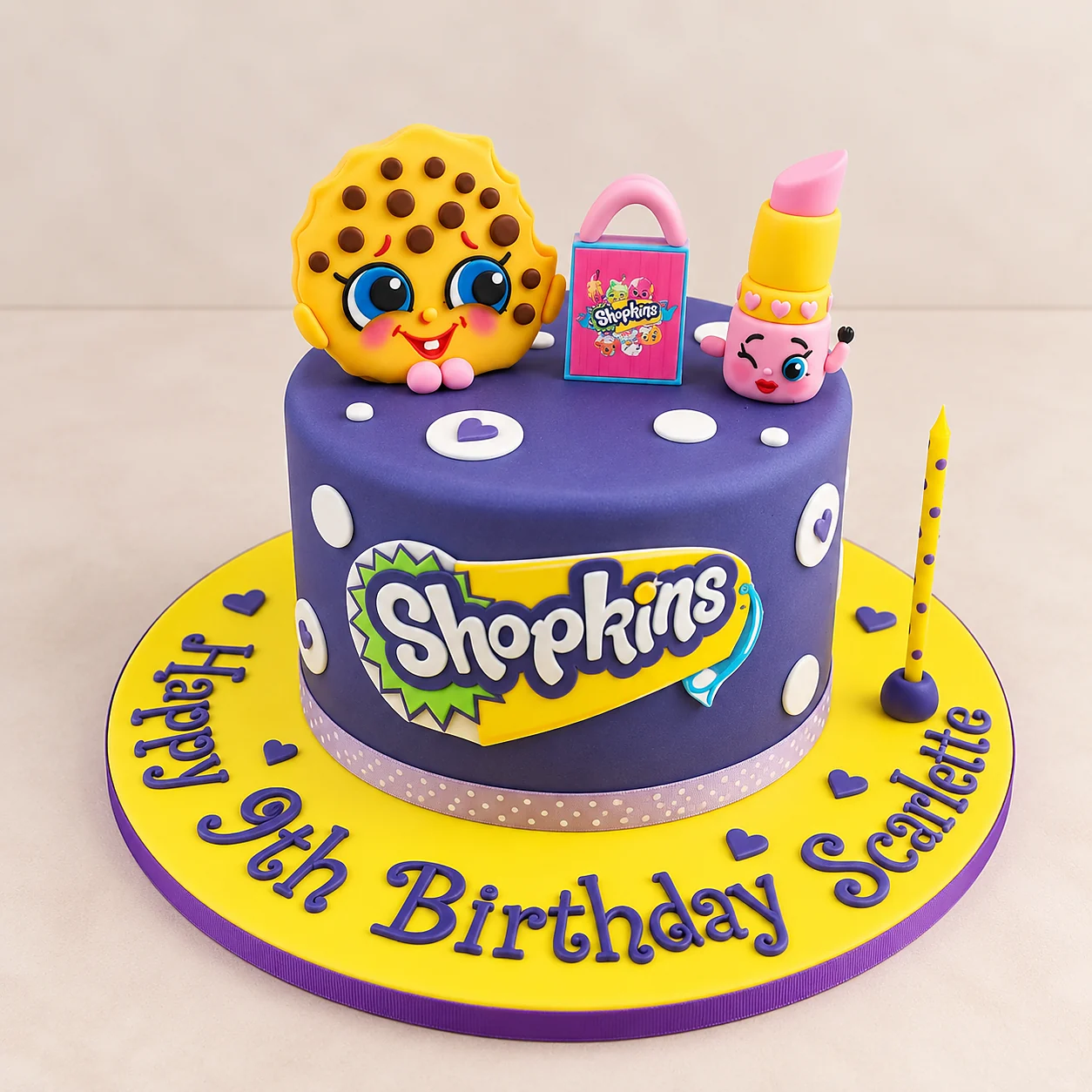 Shopkins themed children's birthday cake