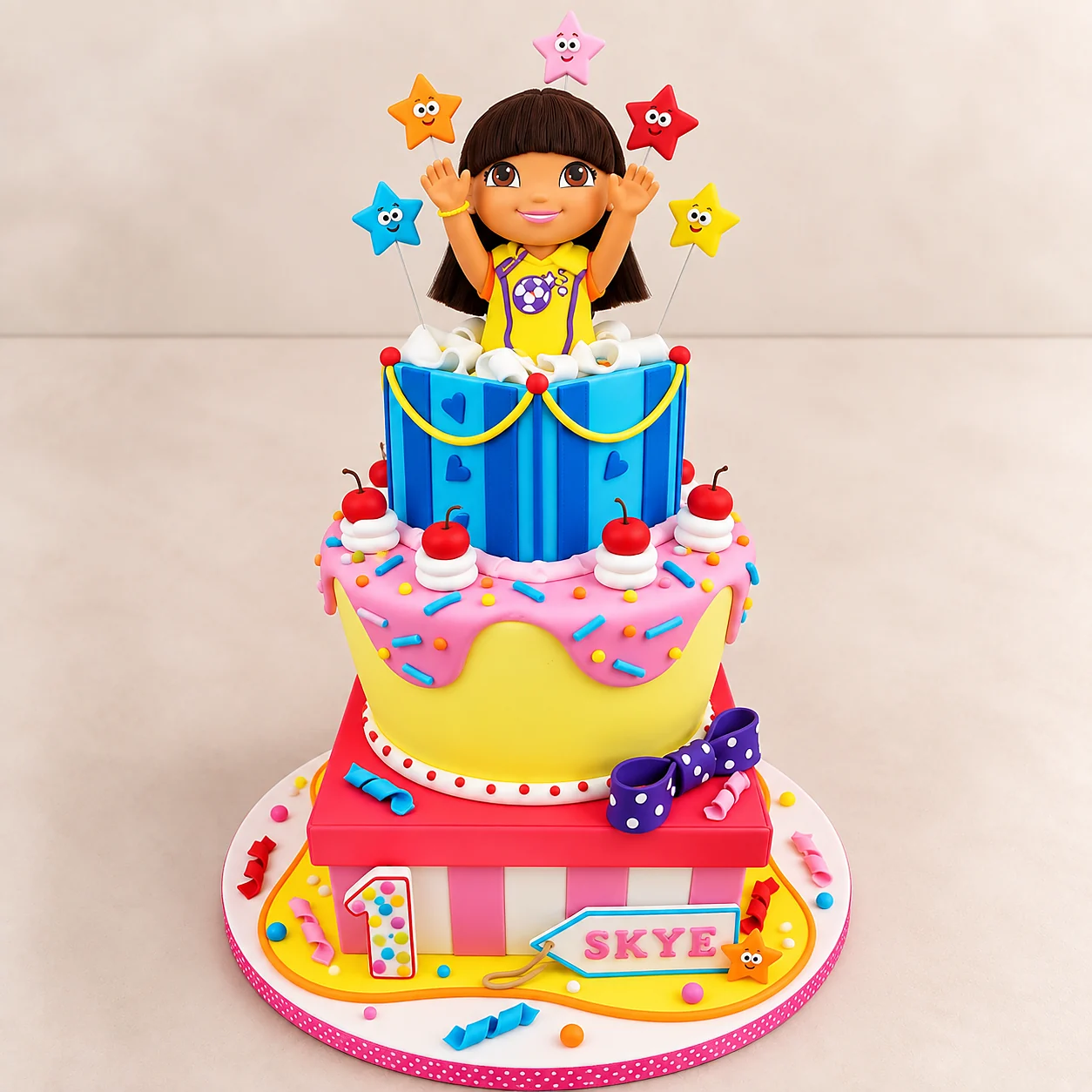 Dora themed children's birthday cake