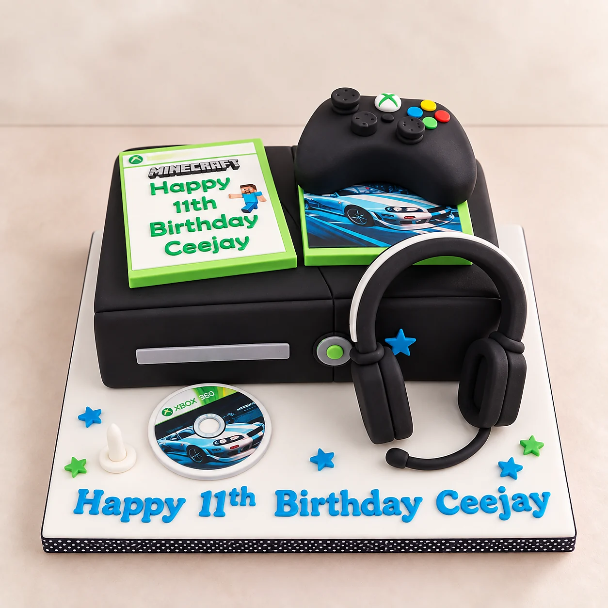 PlayStation gaming themed birthday cake