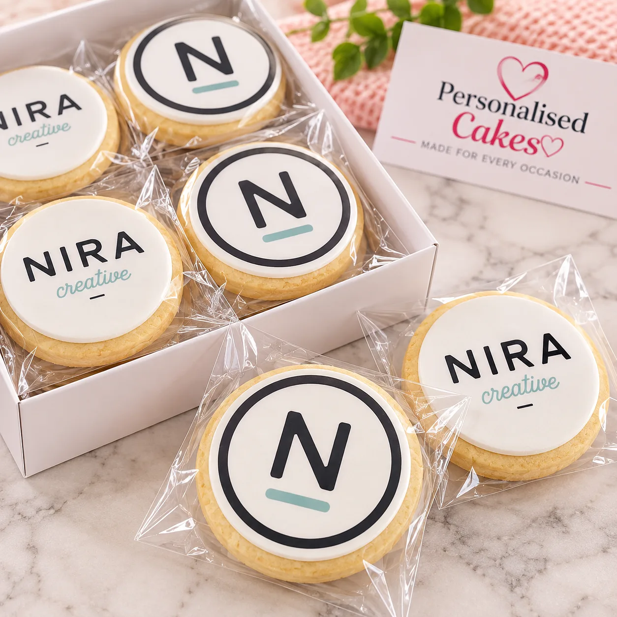 NIRA Creative branded cookies