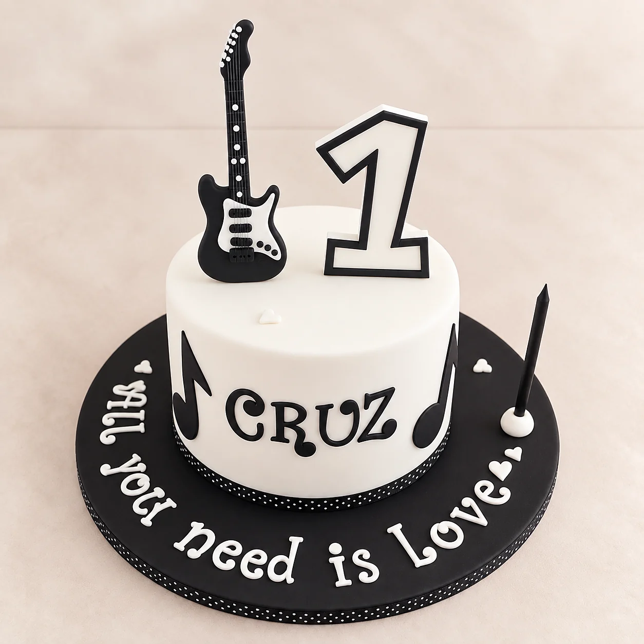 Guitar themed birthday cake