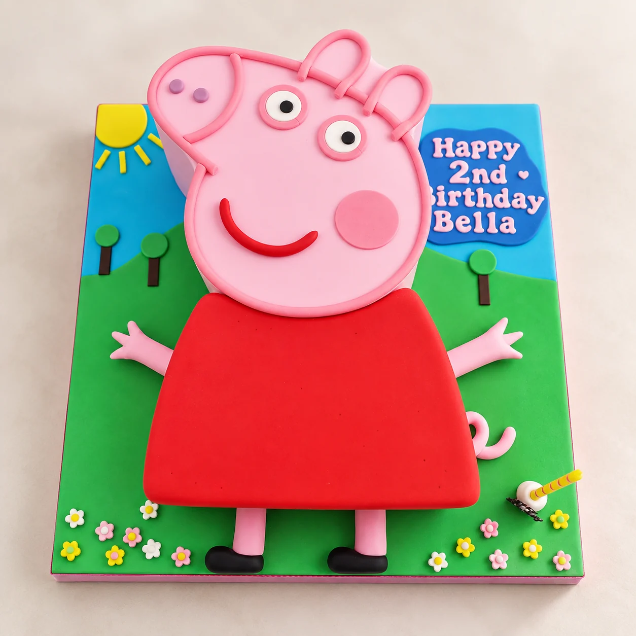 Peppa Pig themed birthday cake
