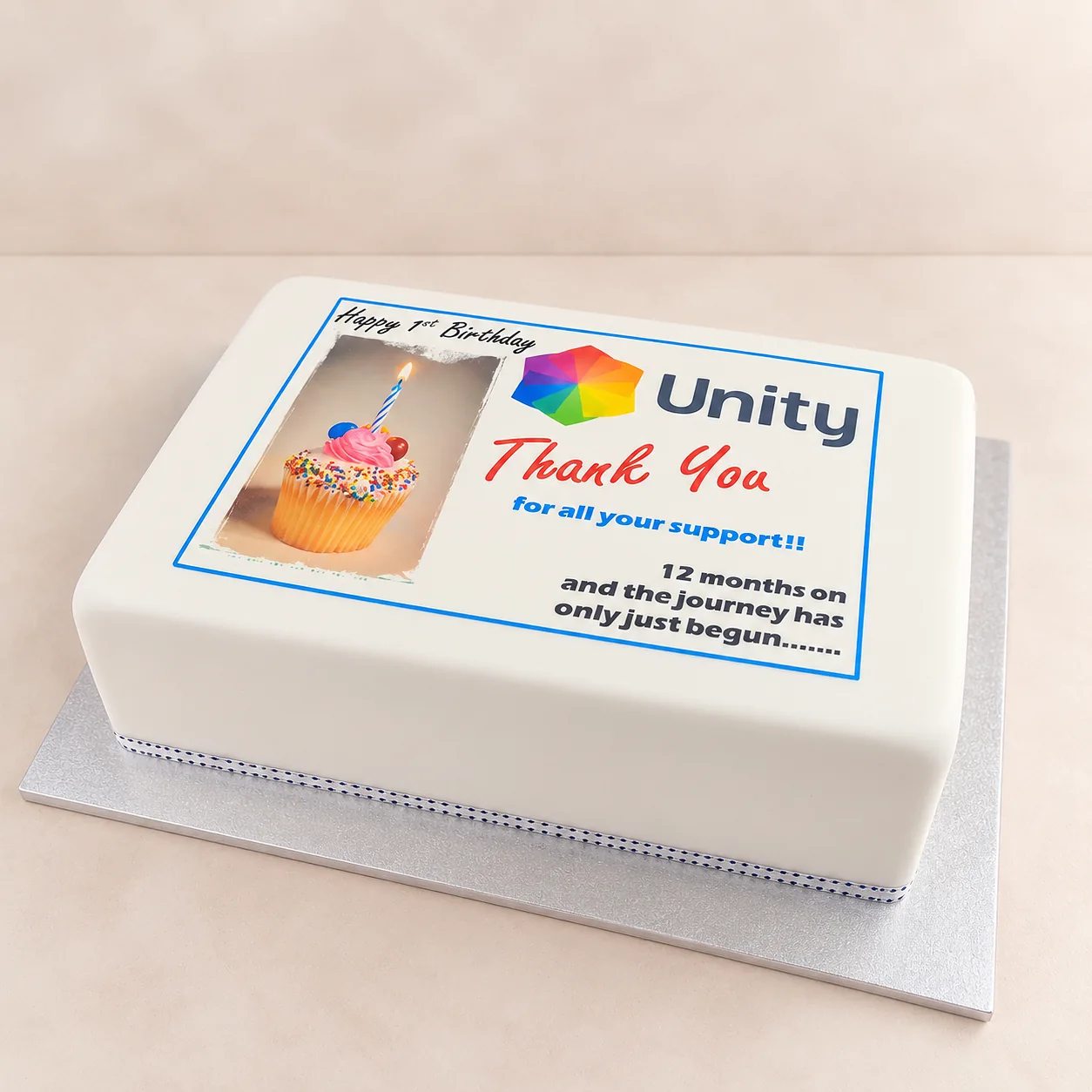 Unity branded cake