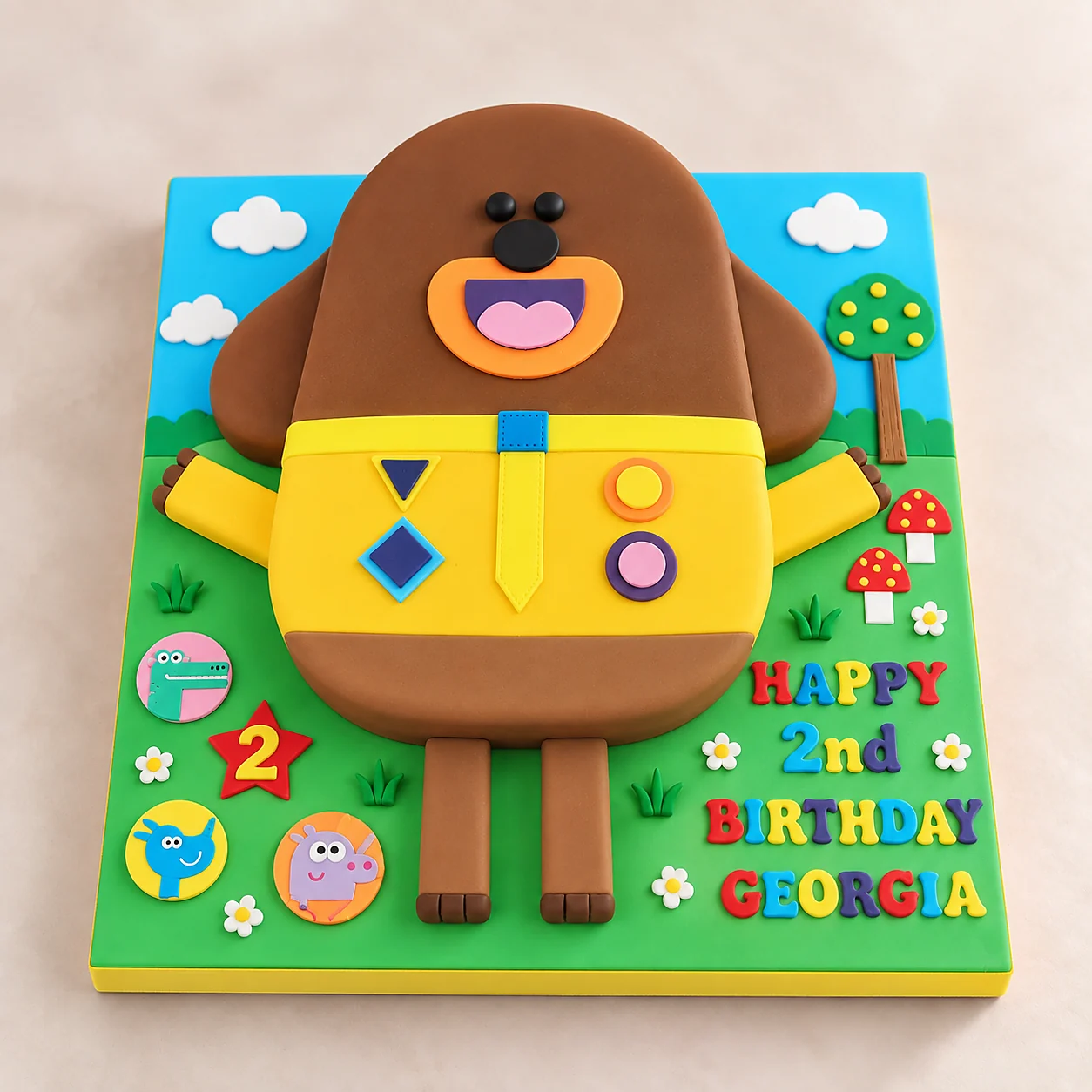 Hey Duggee themed children's birthday cake