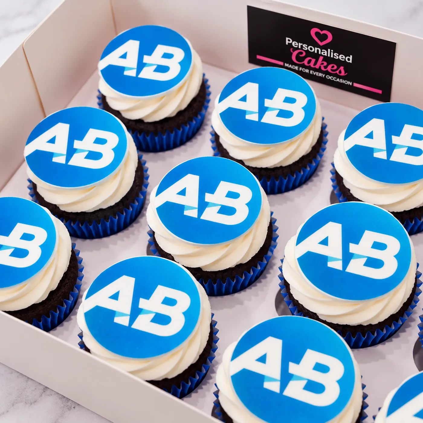 AB branded cupcakes