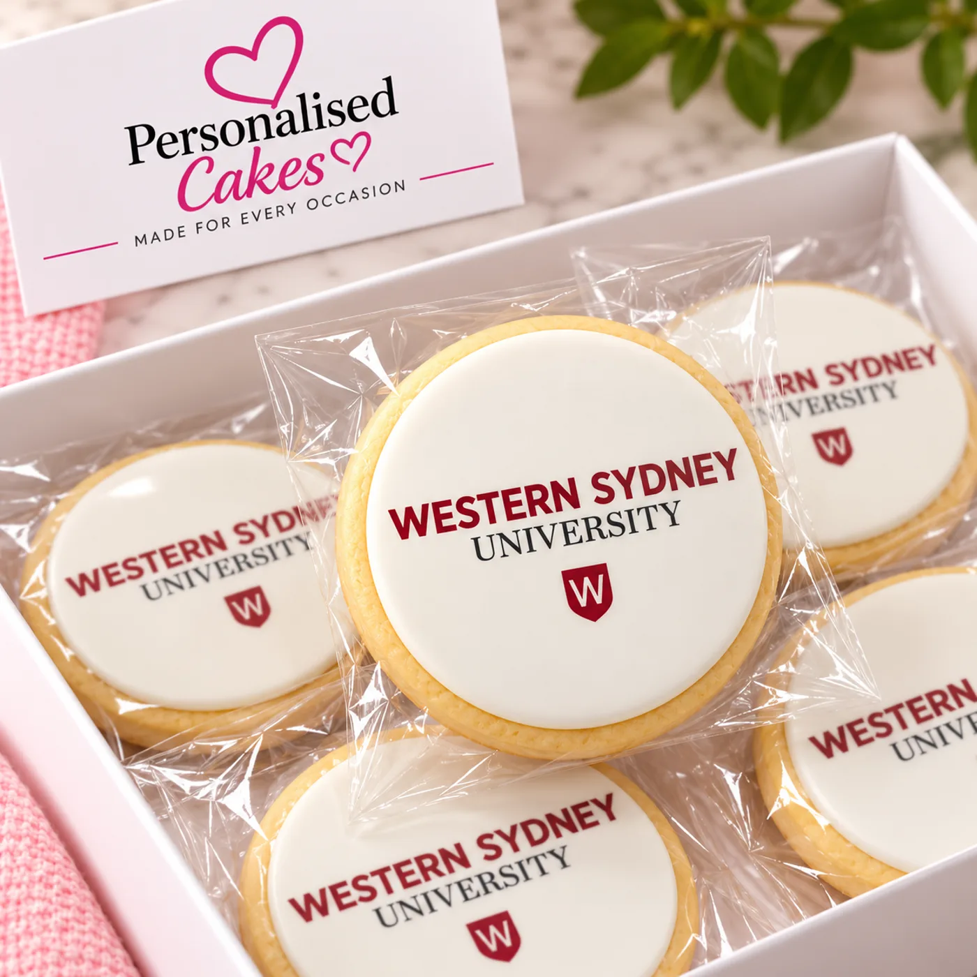 Western Sydney University logo cookies