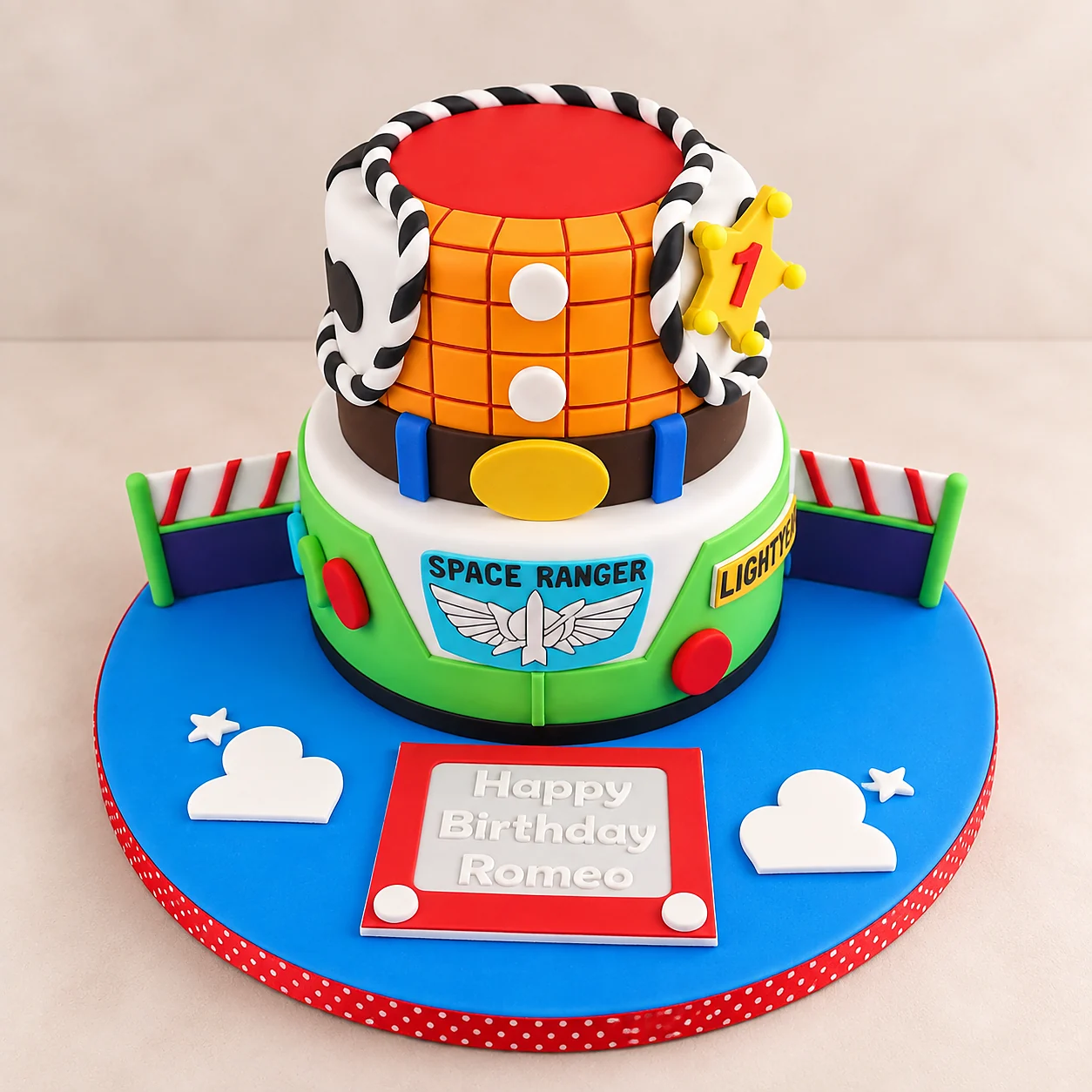 Toy Story themed children's birthday cake