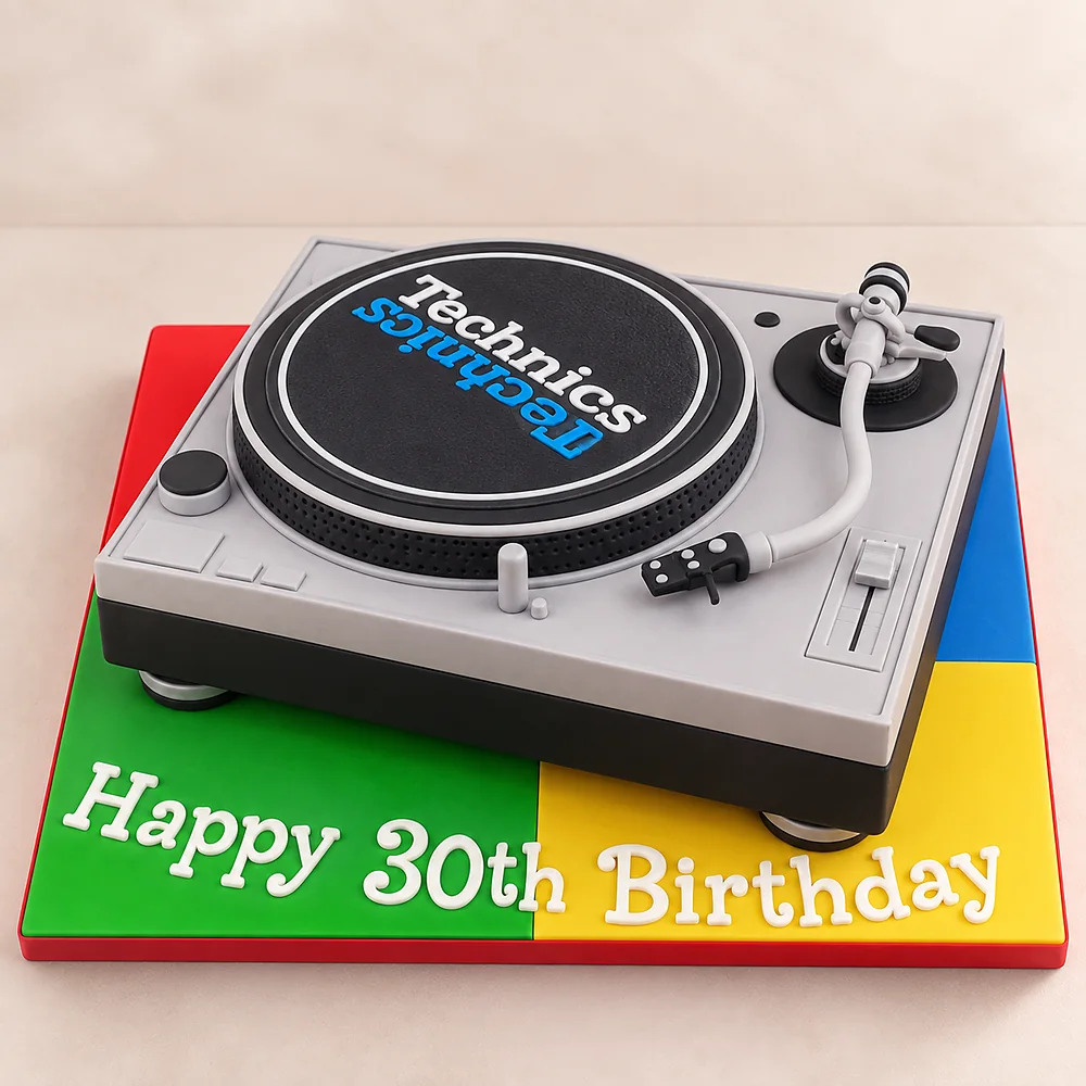 Technics DJ turntable birthday cake