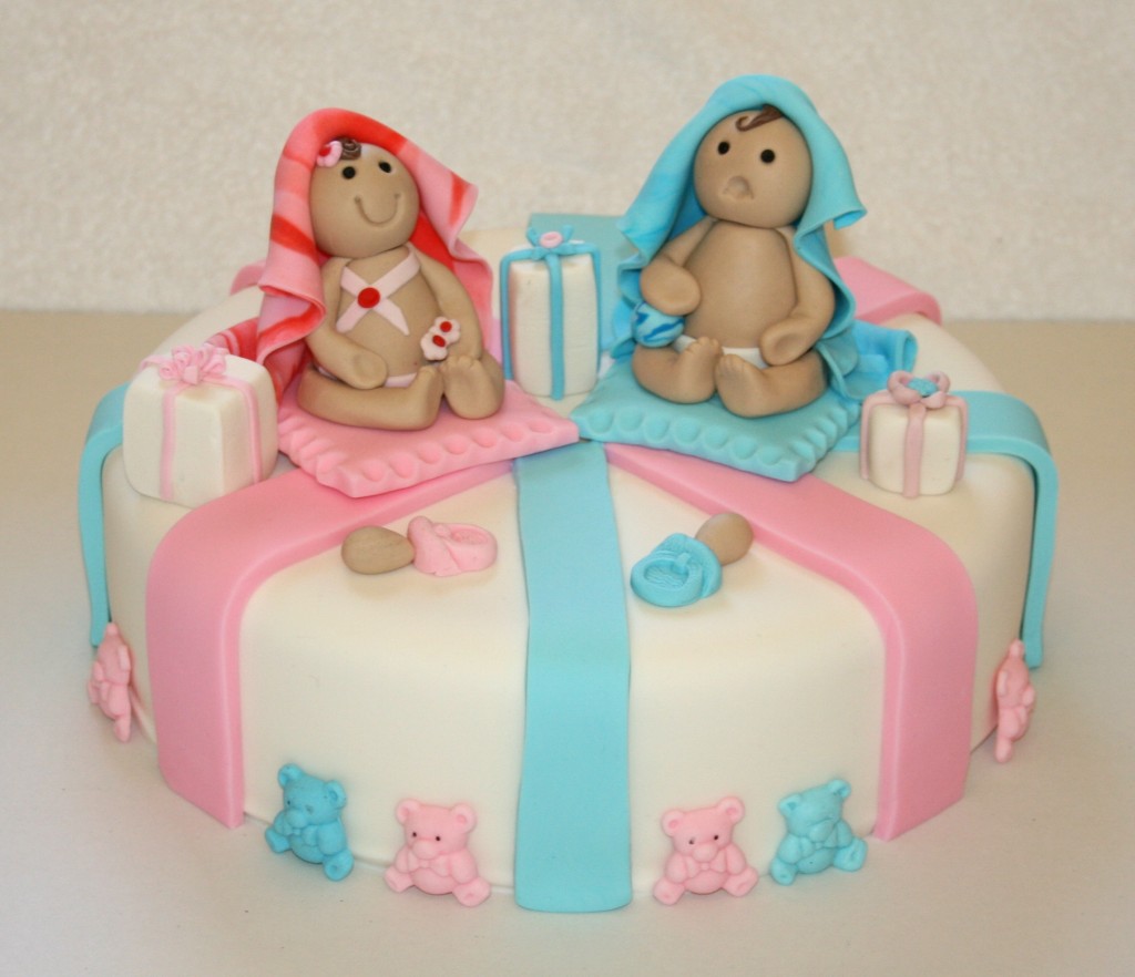 Twin Christening Cake