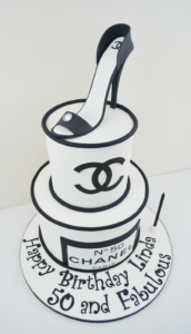 Chanel 50 cake Chanel heel cake high heel cake 50th birthday cake