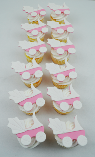 baby pram cupcakes