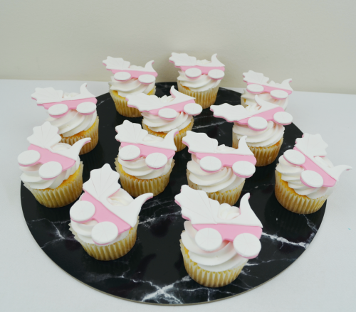 baby pram cupcakes