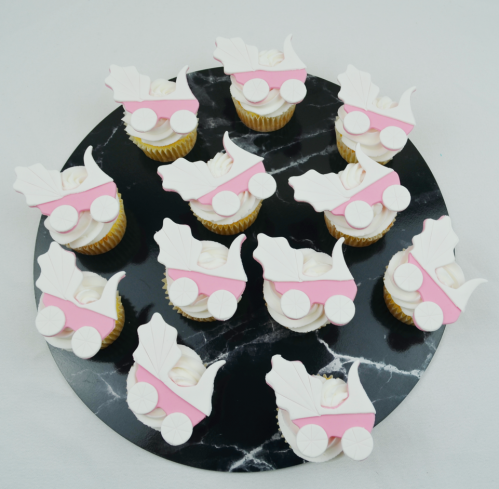 baby pram cupcakes