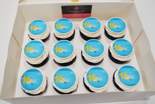 Corporate logo cupcakes